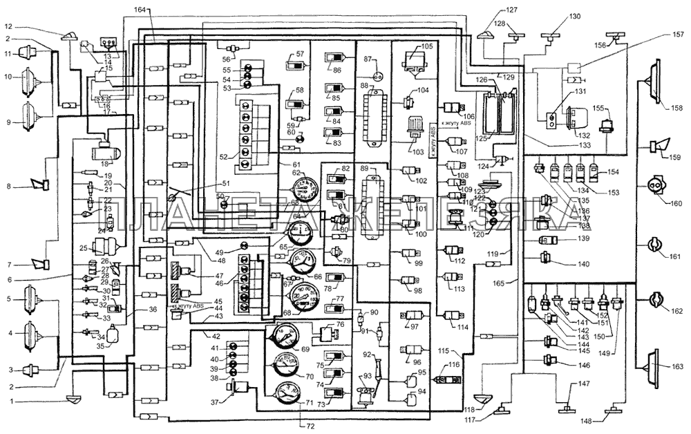 Схема электрооборудования КрАЗ-65053-02