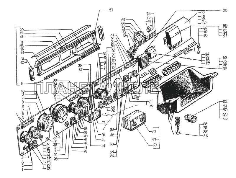 Панель приборов КрАЗ-65055-02