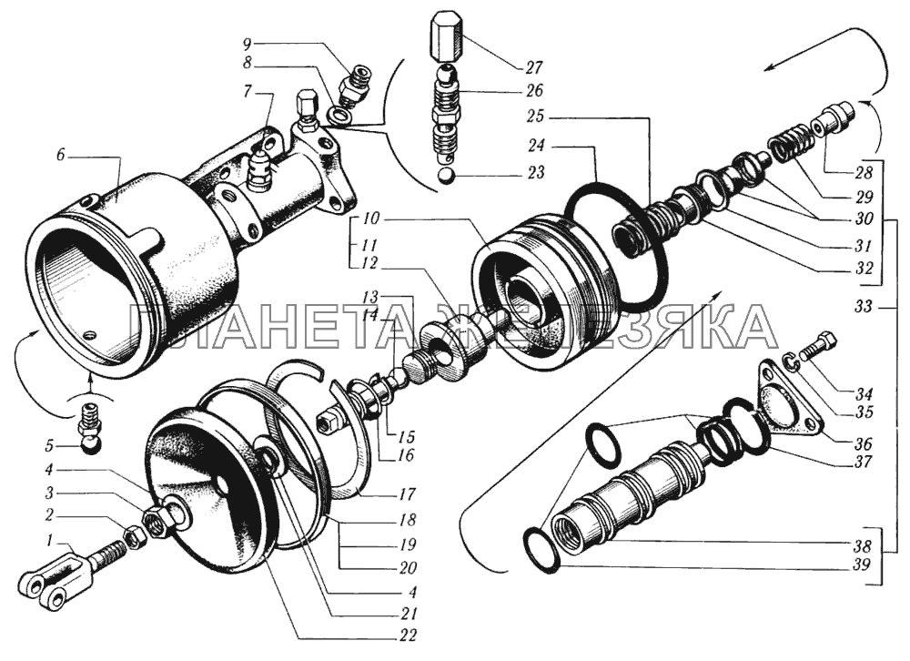 Цилиндр выключения сцепления КрАЗ-6510