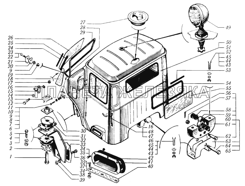 Кабина в сборе и крепление кабины КрАЗ-6510