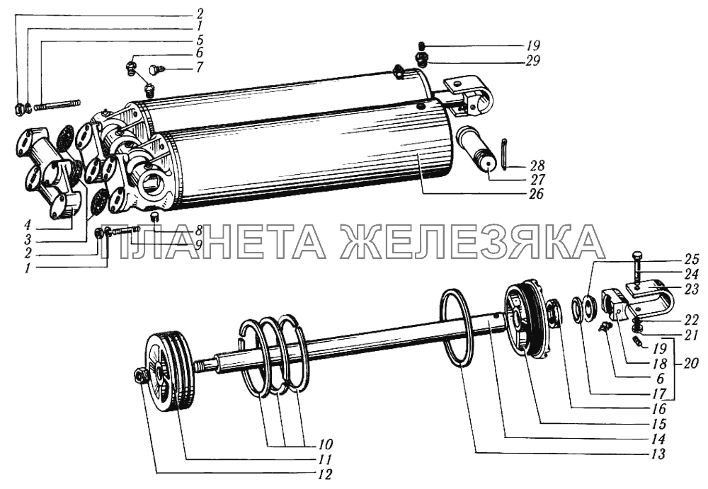 Цилиндры опрокидывающего механизма КрАЗ-6510