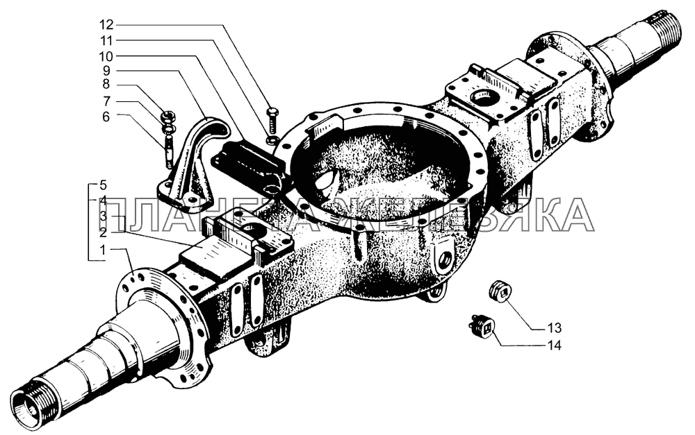 Мосты задний и средний (картер) КрАЗ-7133H4