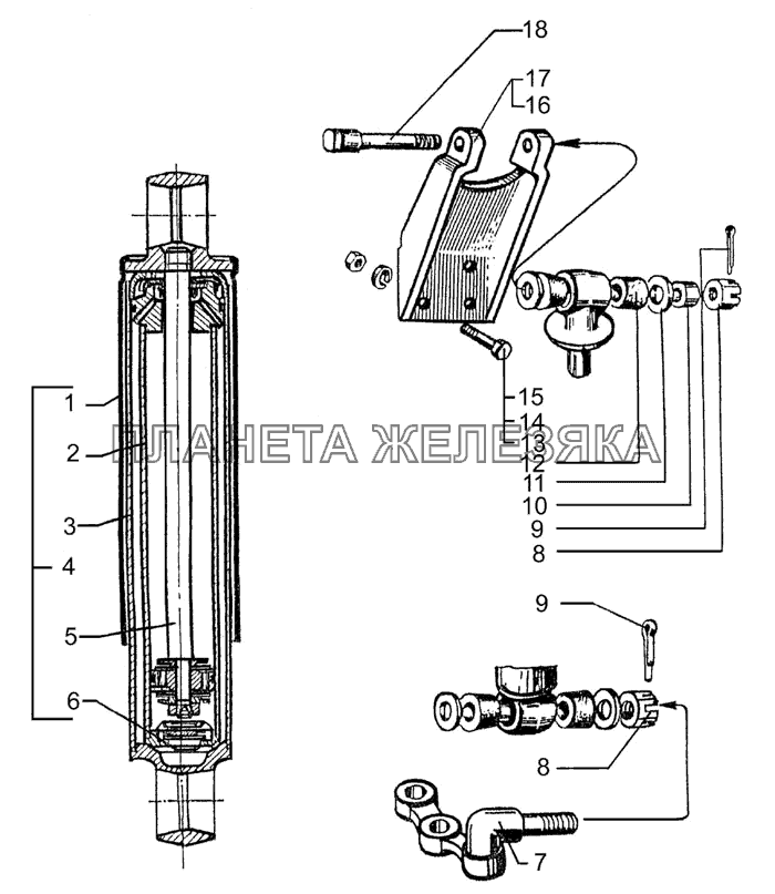 Амортизатор передней подвески КрАЗ-7133С4