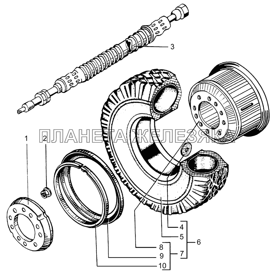 Колесо дисковое с шиной КрАЗ-7133С4