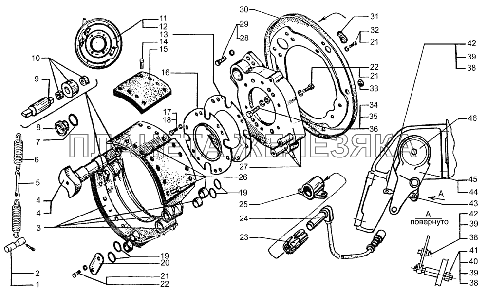 Механизм тормозной переднего колеса КрАЗ-7133С4