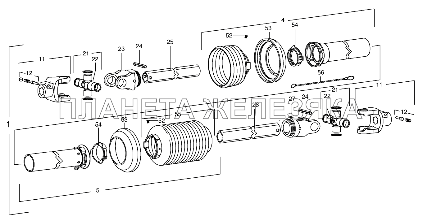 Main Pto shaft EC280CV/320CV Main Pto shaft EC280CV/320CV