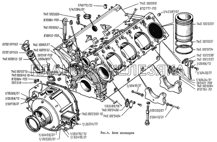 Блок цилиндров ЛиАЗ 5256