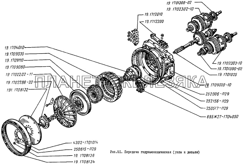 Передача гидромеханическая (узлы и детали) ЛиАЗ 5256