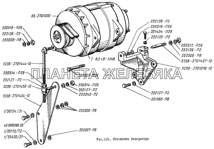 Установка генератора ЛиАЗ 5256