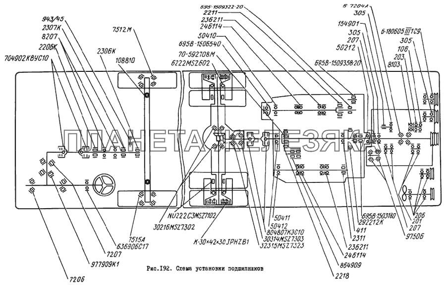 Схема установки подшипников ЛиАЗ 5256