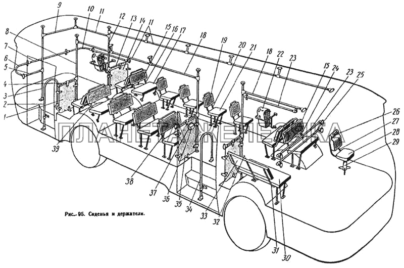 Сиденья и держатели ЛиАЗ 677