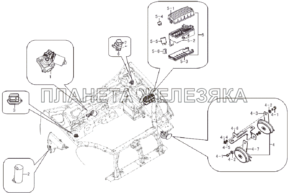 Electrical equipment in front compartment LF-LF7161A Electrical equipment in front compartment LF-LF7161A