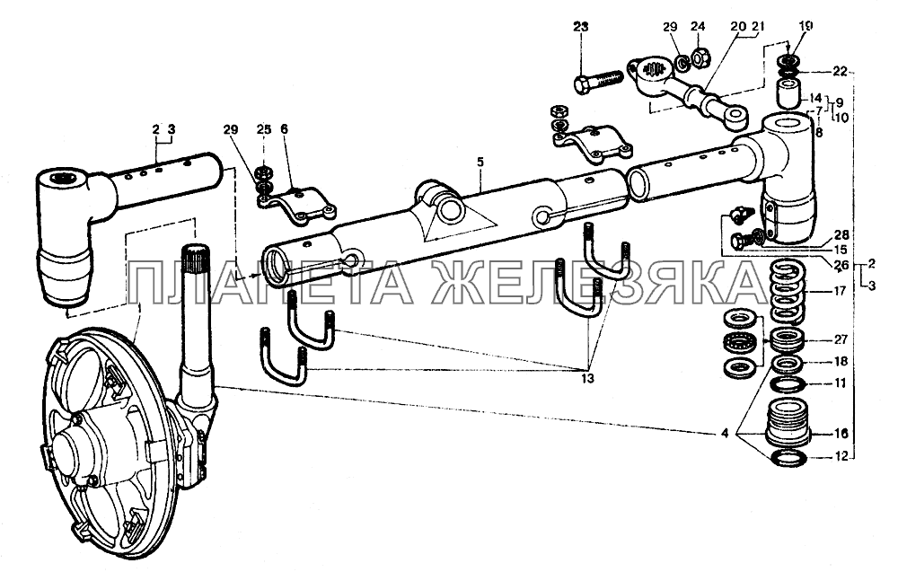 Ось передняя ЛТЗ-55