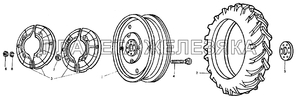 Колесо заднее 13,6R38 (неразборный обод с диском) ЛТЗ-55