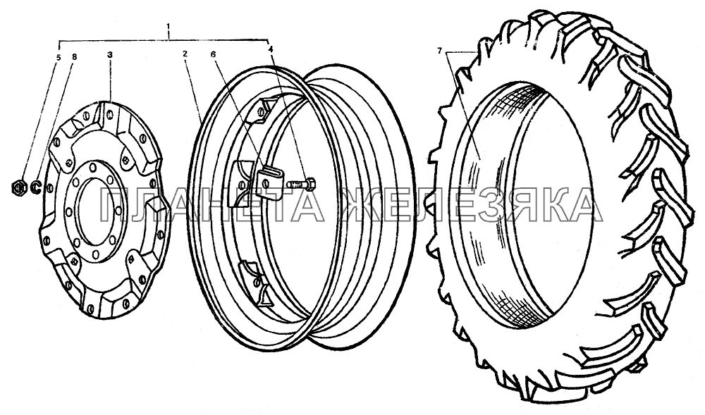 Колесо заднее 14,9-30 ЛТЗ-55