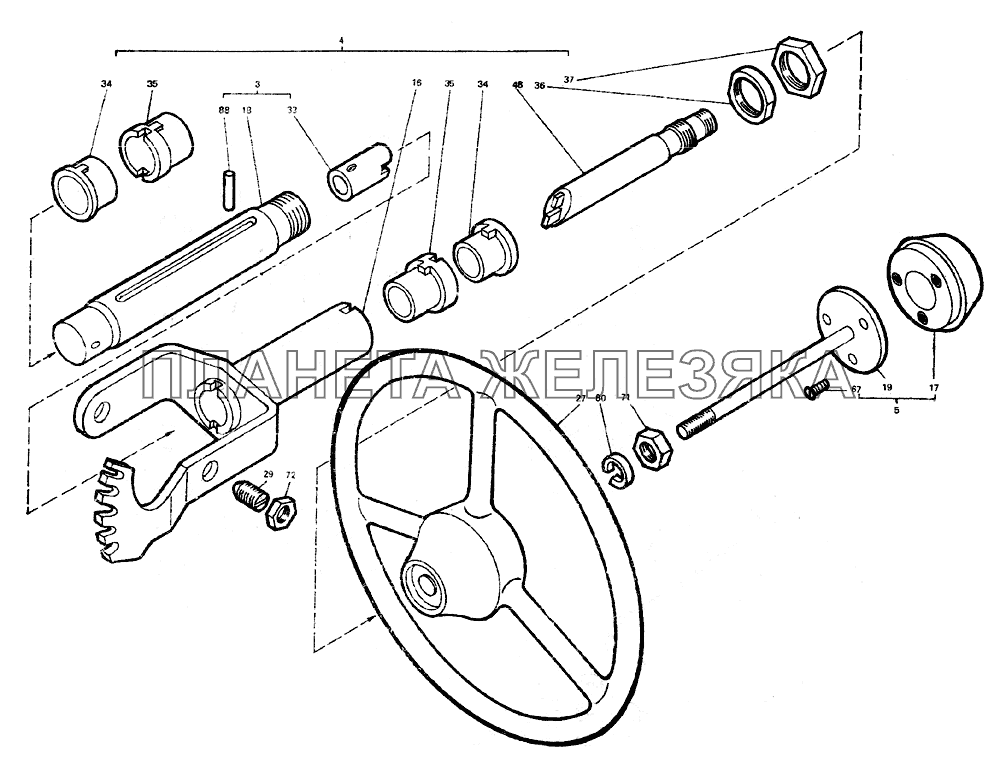 Колонка рулевая ЛТЗ-55