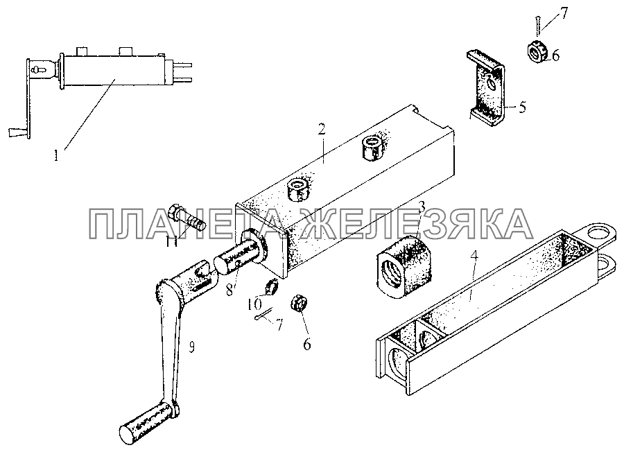 Привод стояночного тормоза МАЗ-3PP59