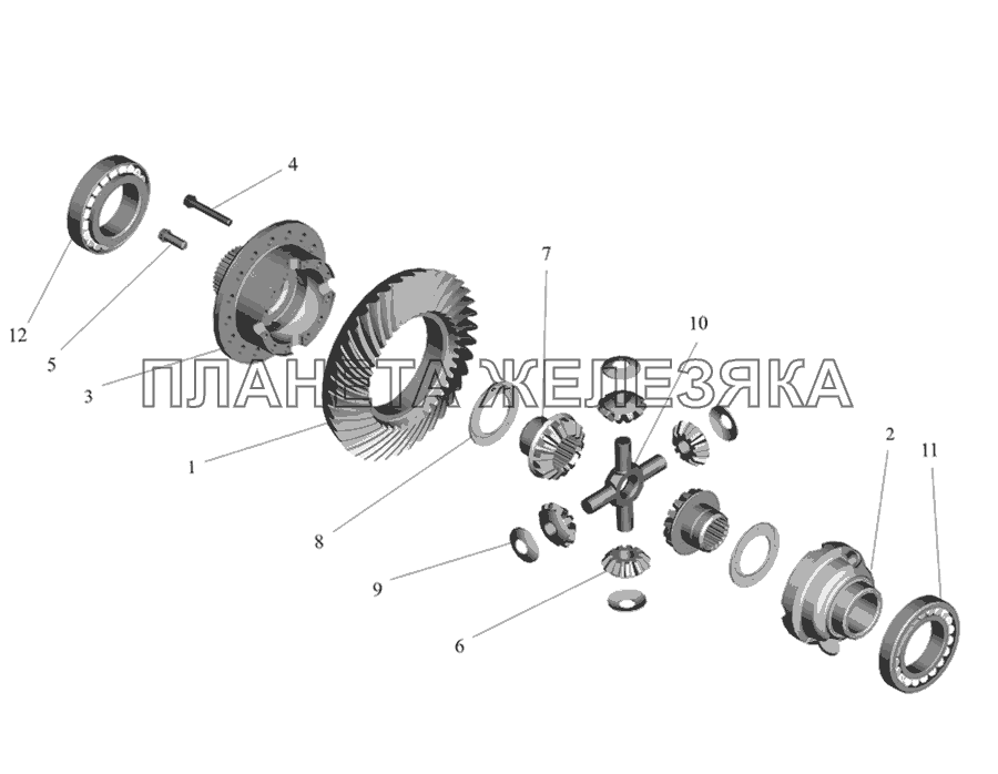 Редуктор заднего моста. Дифференциал МАЗ-437030 (Зубренок)