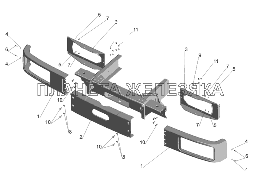 Крепление бампера МАЗ-437030 (Зубренок)
