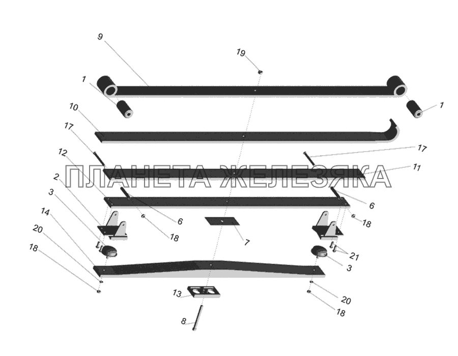 Рессора задняя 4370-2912012 МАЗ-437030 (Зубренок)