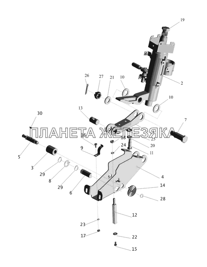 Кронштейн с колонкой 64221-3403008 МАЗ-437030 (Зубренок)