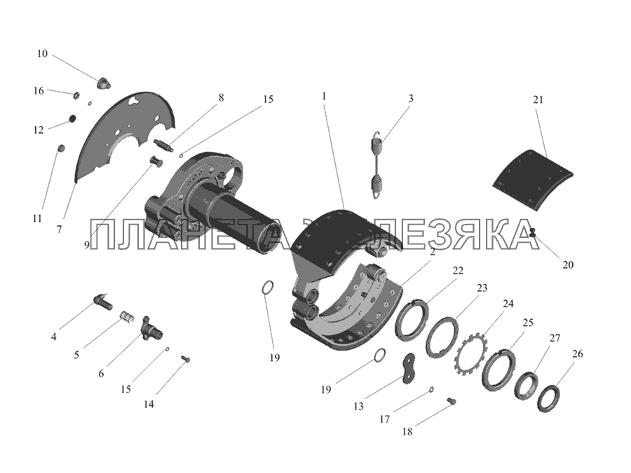 Тормоз заднего колеса МАЗ-437030 (Зубренок)