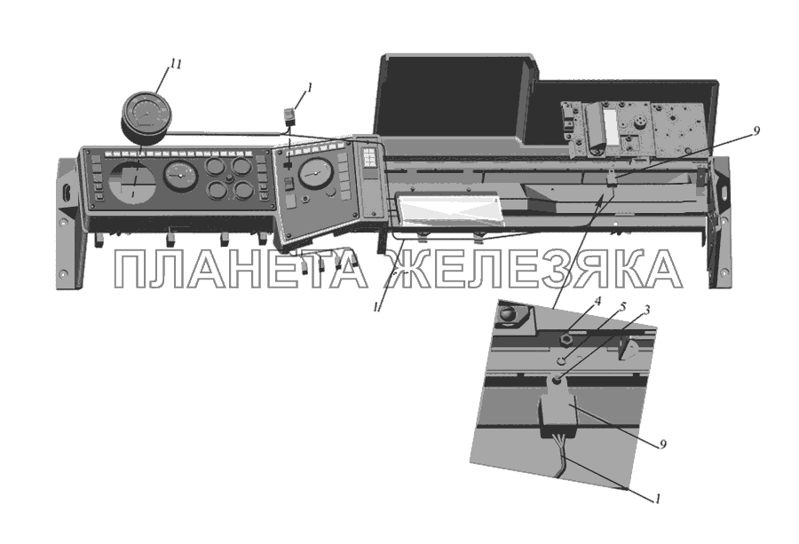 Установка спидометра 437030-3800004 МАЗ-437030 (Зубренок)