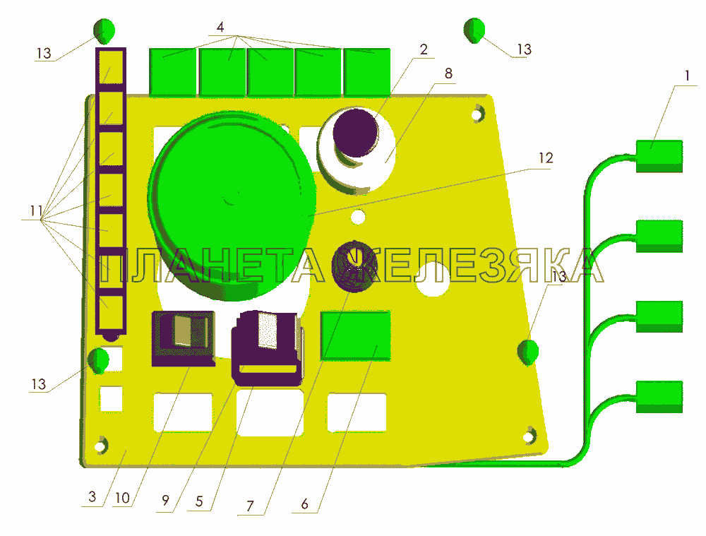Установка  приборов и выключателей МАЗ-437040 (Зубренок)