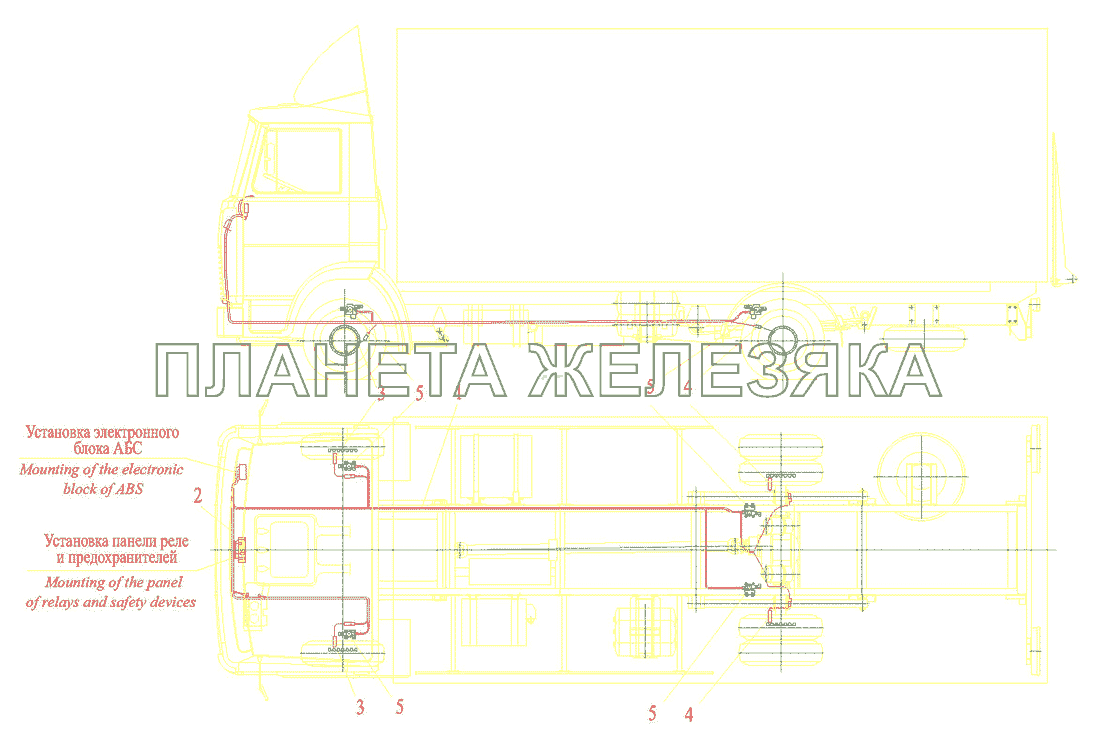 Установка элементов электрооборудования электронных систем на автомобиле МАЗ-437040 МАЗ-437040 (Зубренок)