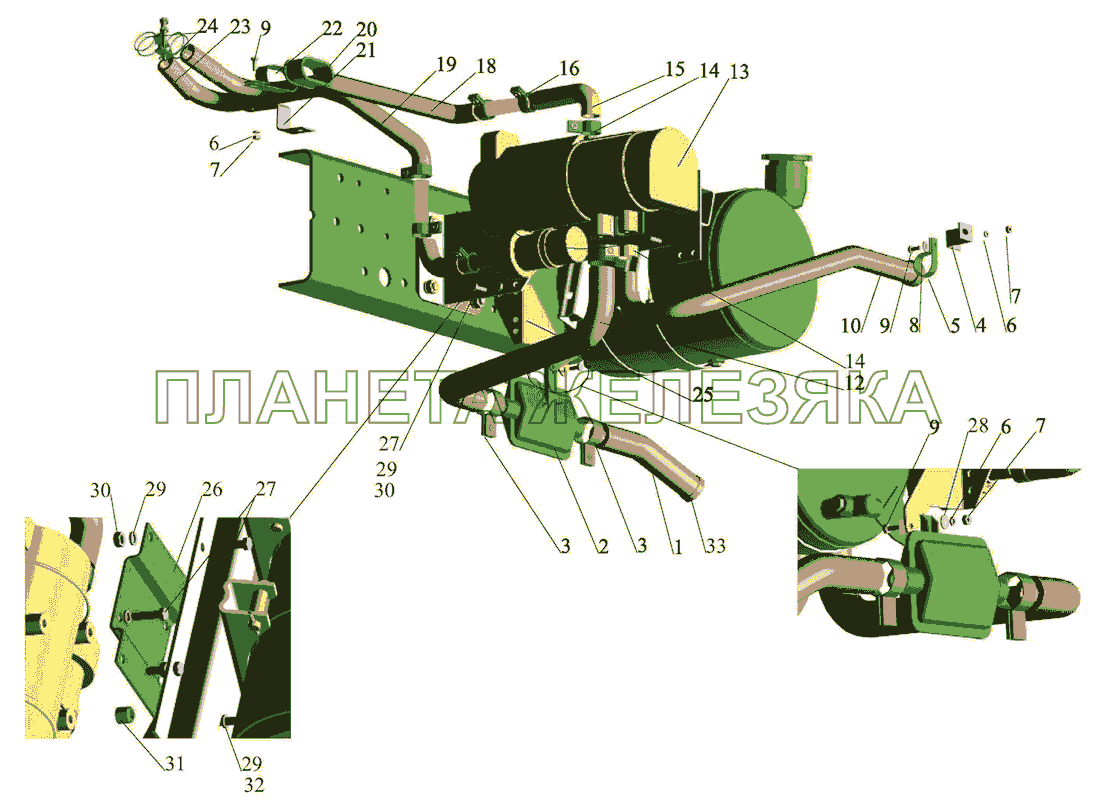 Установка подогревателя Thermo 90S 437041-1015001-010 МАЗ-437040 (Зубренок)