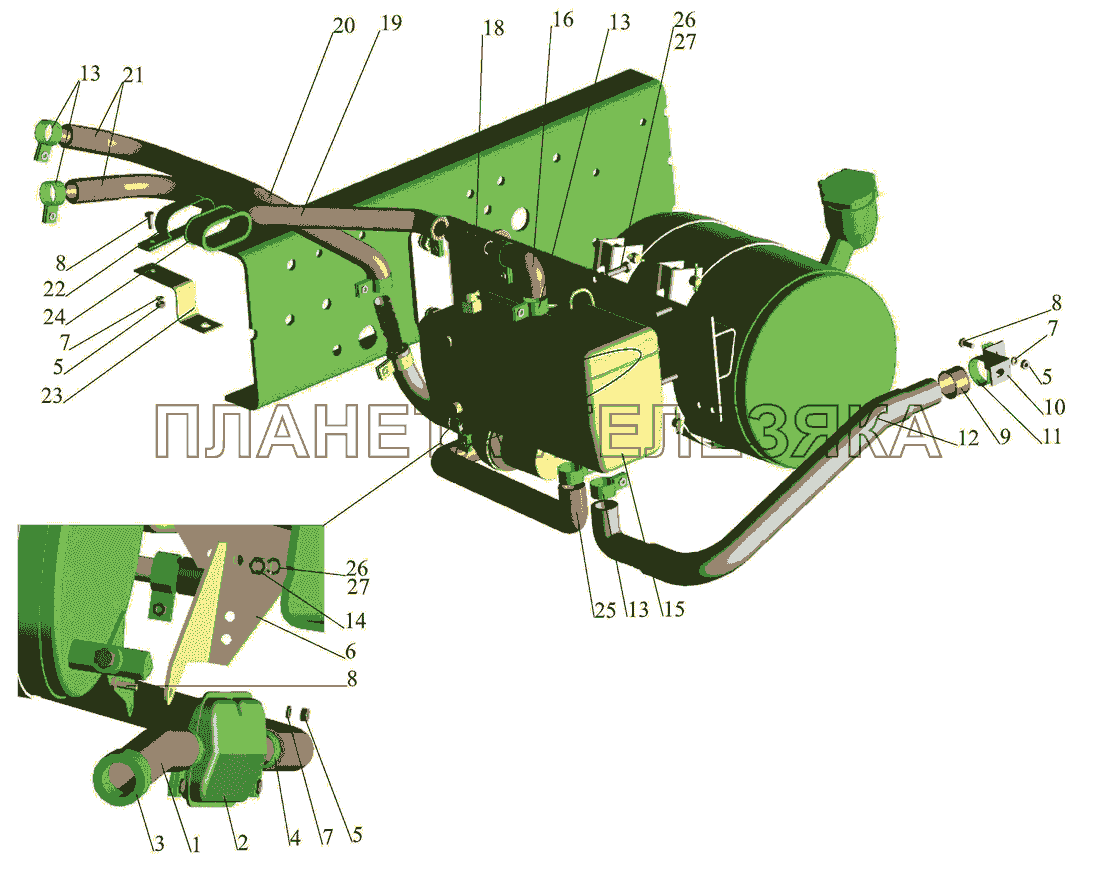 Установка подогревателя Hydronic 10. 437041-1015001 МАЗ-437040 (Зубренок)