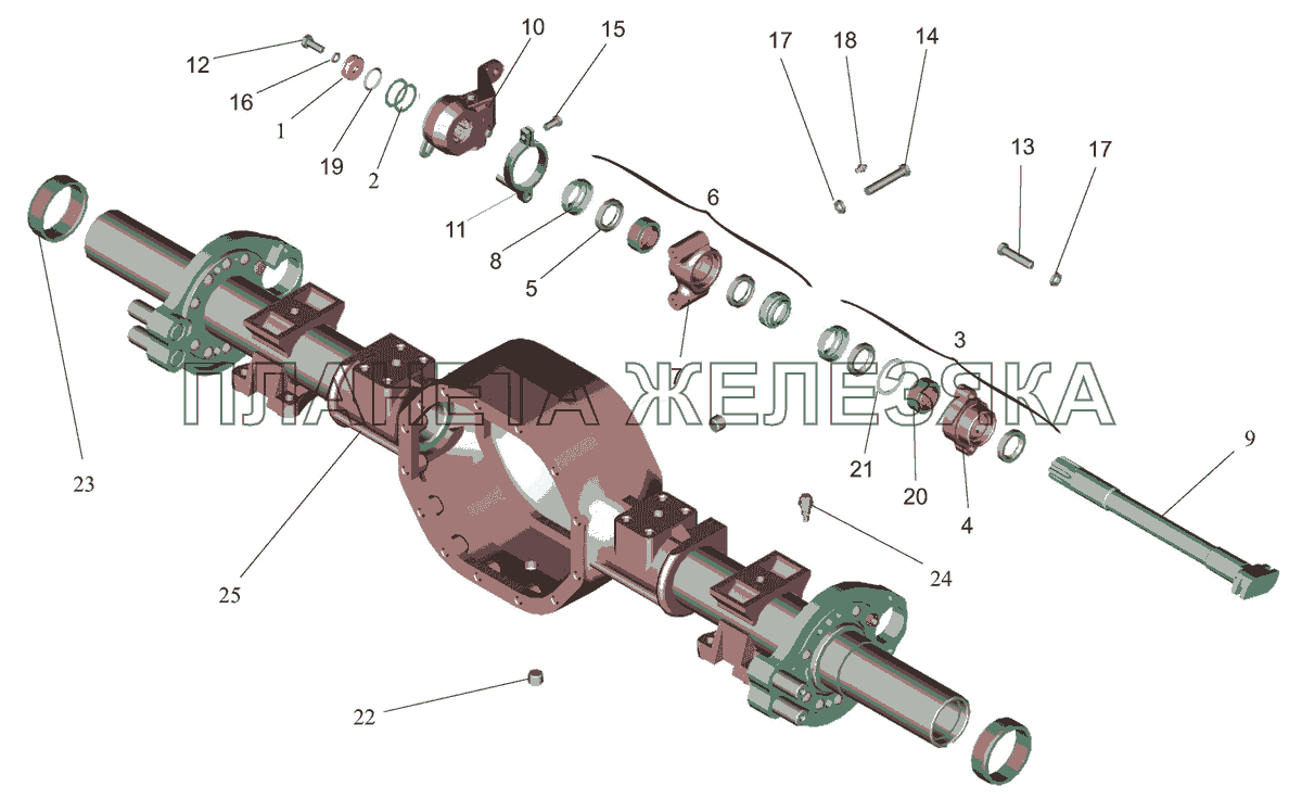 Привод тормозного механизма задних колес МАЗ-437040 (Зубренок)