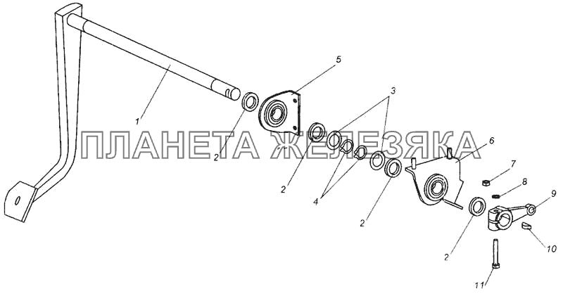 Основание педали МАЗ-437040 (Зубренок)