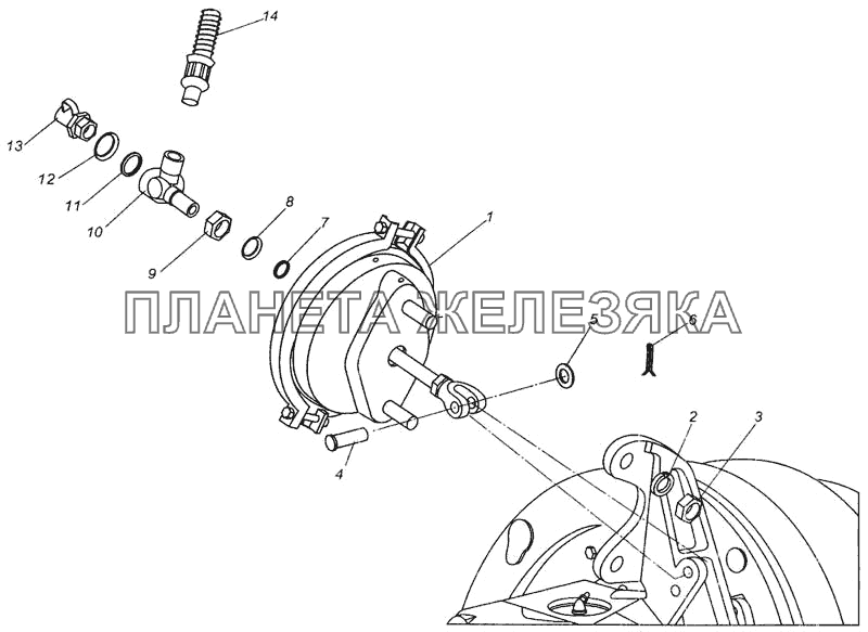 Установка тормозных камер и присоединительной арматуры МАЗ-437040 (Зубренок)