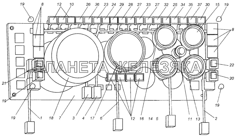 Установка приборов и выключателей МАЗ-437040 (Зубренок)