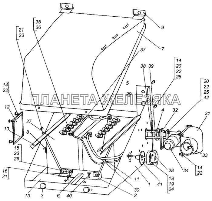 Установка аккумуляторных батарей МАЗ-437040 (Зубренок)
