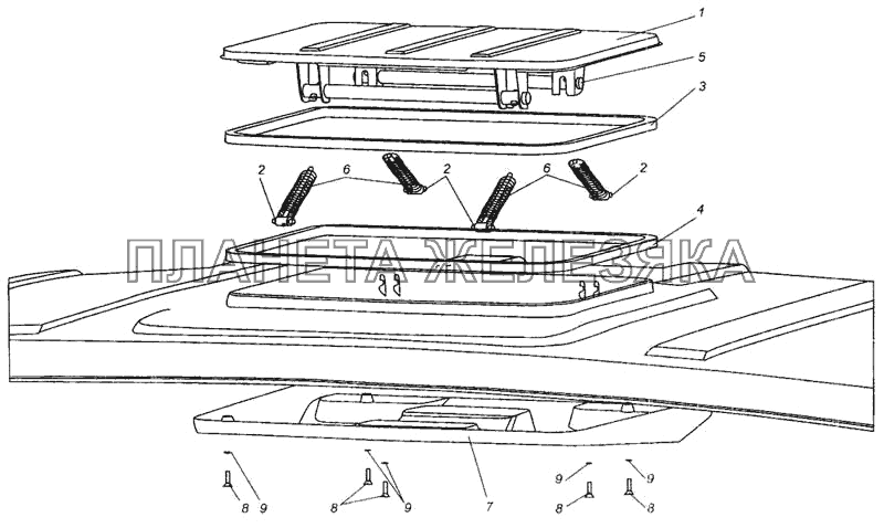 Установка крышки вентиляционного люка МАЗ-437040 (Зубренок)