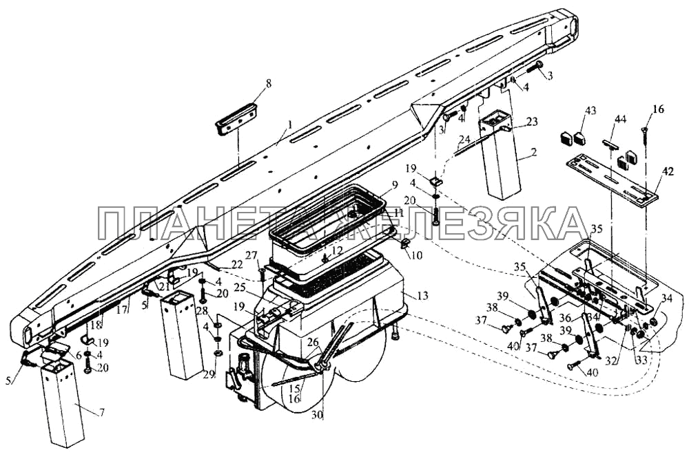 Установка воздушных заслонок и отопителя кабины МАЗ-437040 (Зубренок)