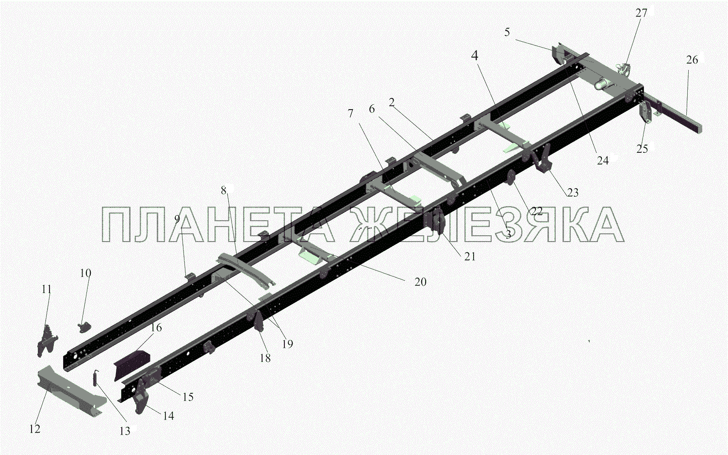 Рама 2P4370-2801002-014 МАЗ-437041 (Зубренок)