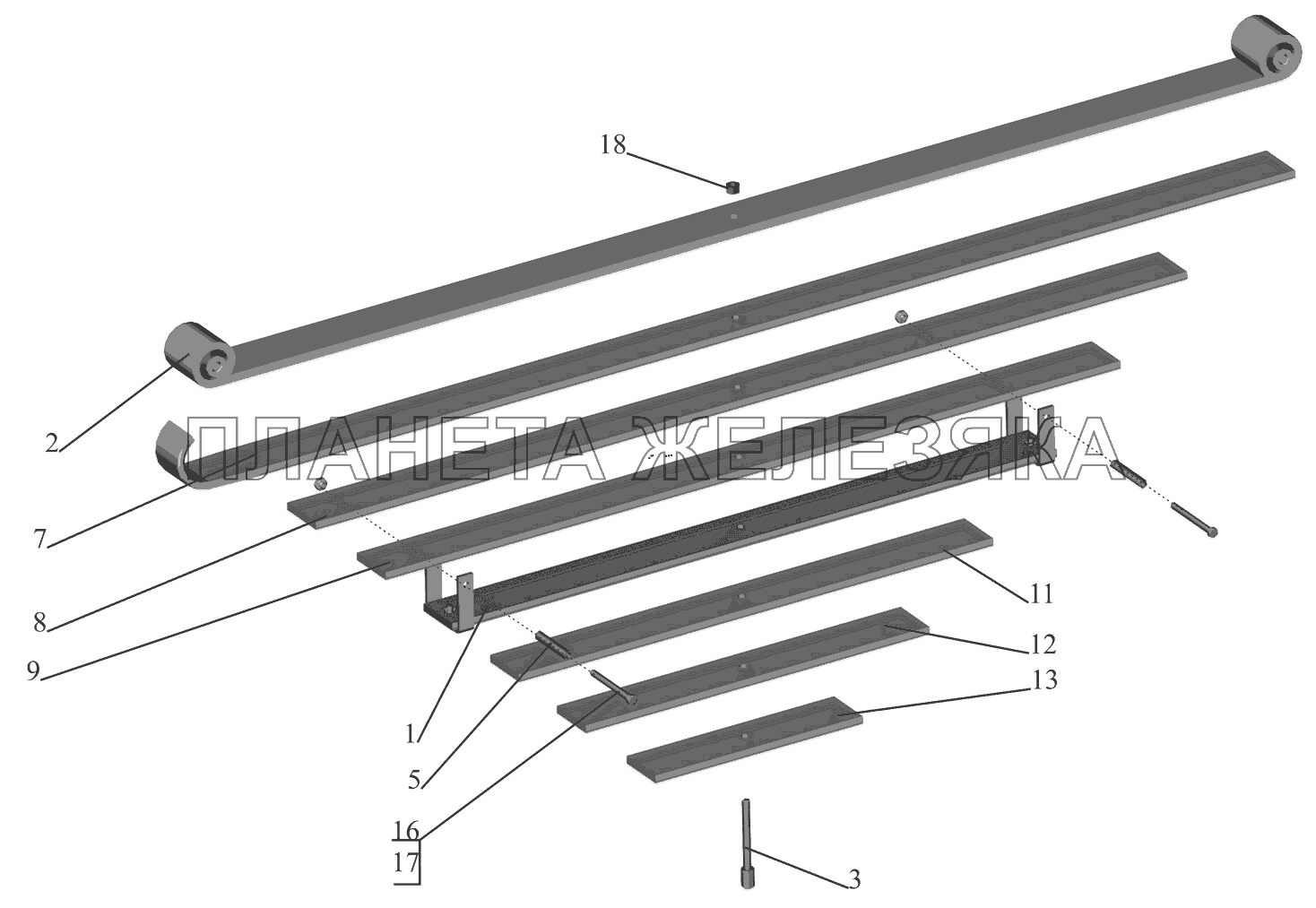 Рессора передняя 4370-2902012-011 МАЗ-437041 (Зубренок)