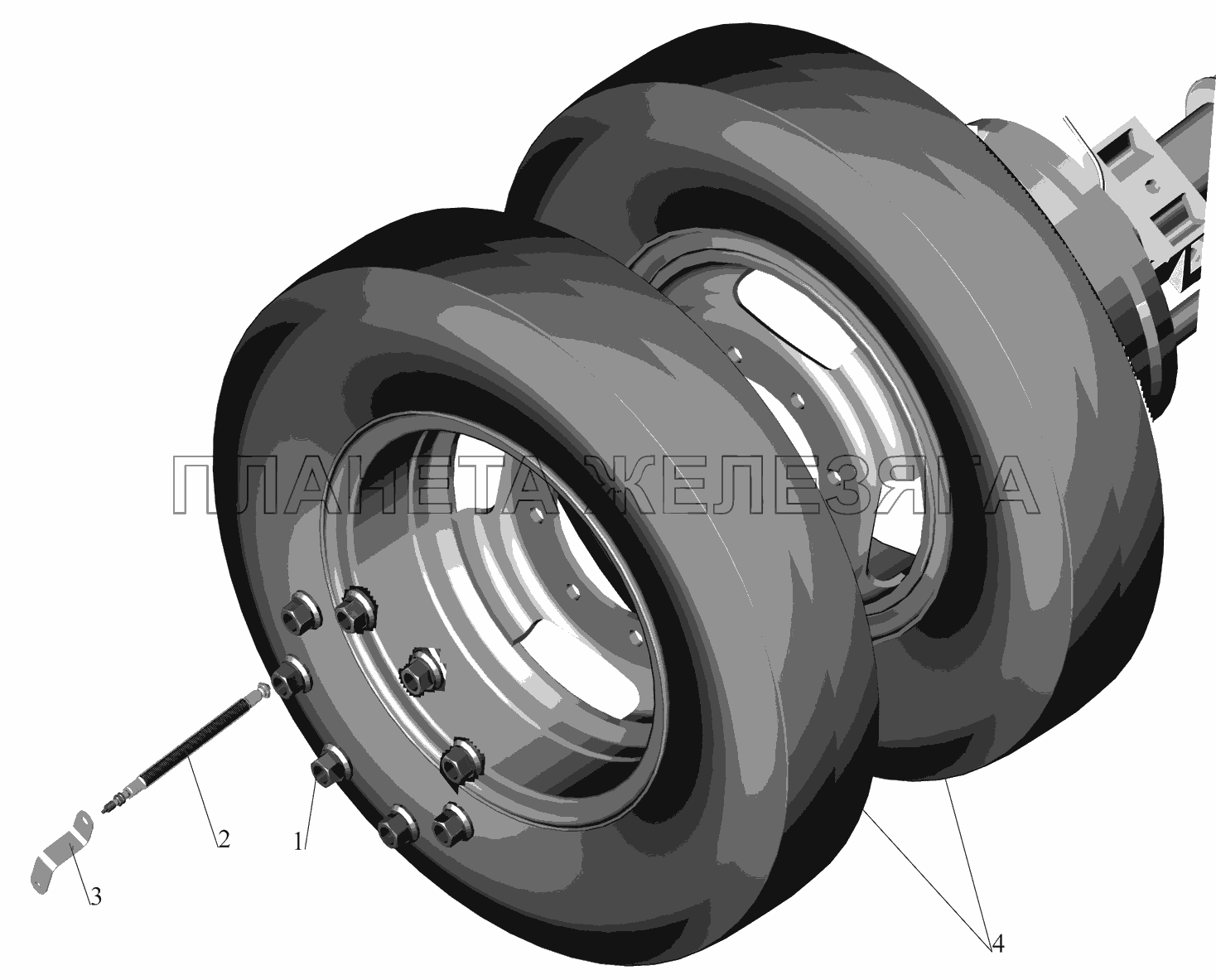 Установка задних колес 457041-3100002 МАЗ-437041 (Зубренок)