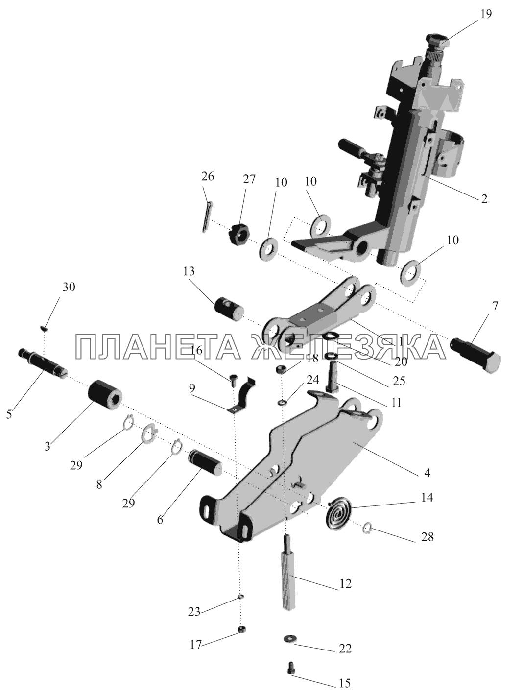 Кронштейн с колонкой 64221-3403008 МАЗ-437041 (Зубренок)