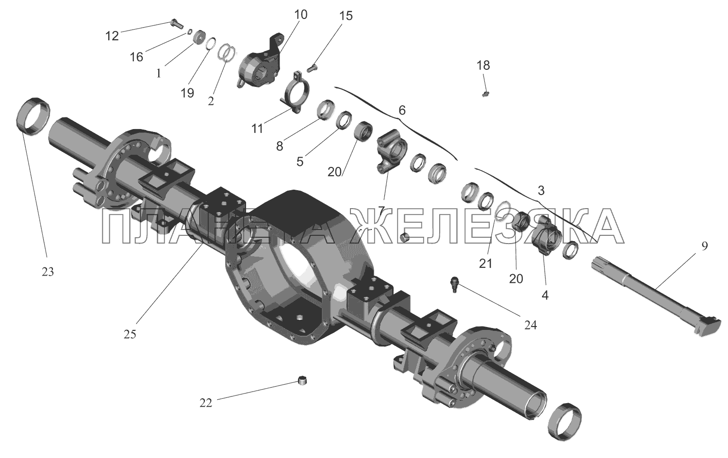 Привод тормозного механизма задних колес МАЗ-437041 (Зубренок)
