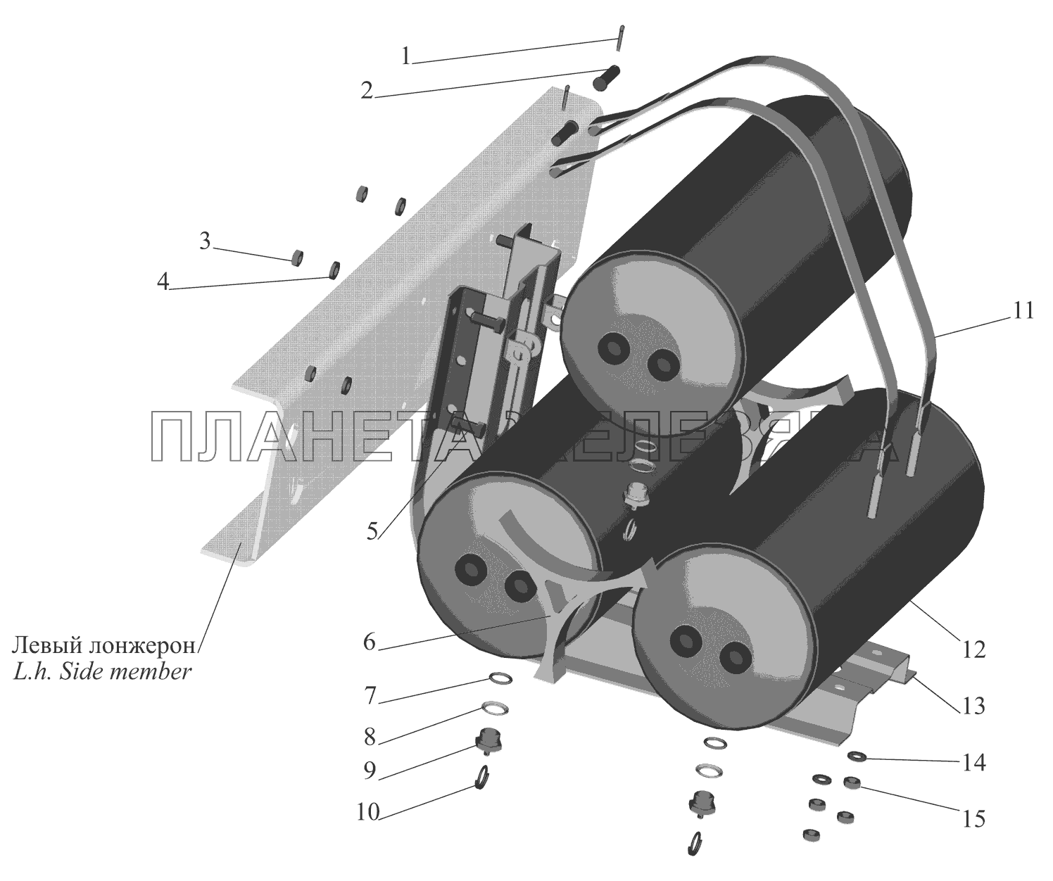 Крепление ресиверов 4370-3513004 МАЗ-437041 (Зубренок)