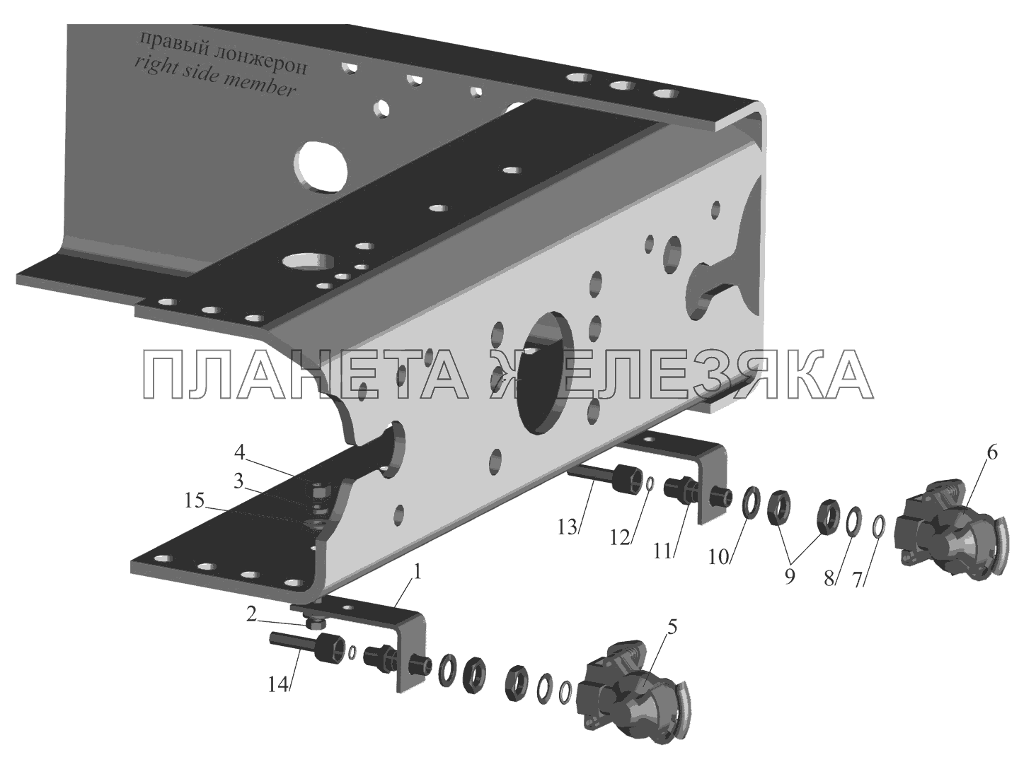 Пневмовывод к прицепу 63031-3521004 МАЗ-437041 (Зубренок)