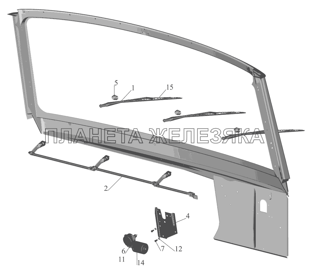 Установка стеклоочистителя 64221-3700041-010 МАЗ-437041 (Зубренок)