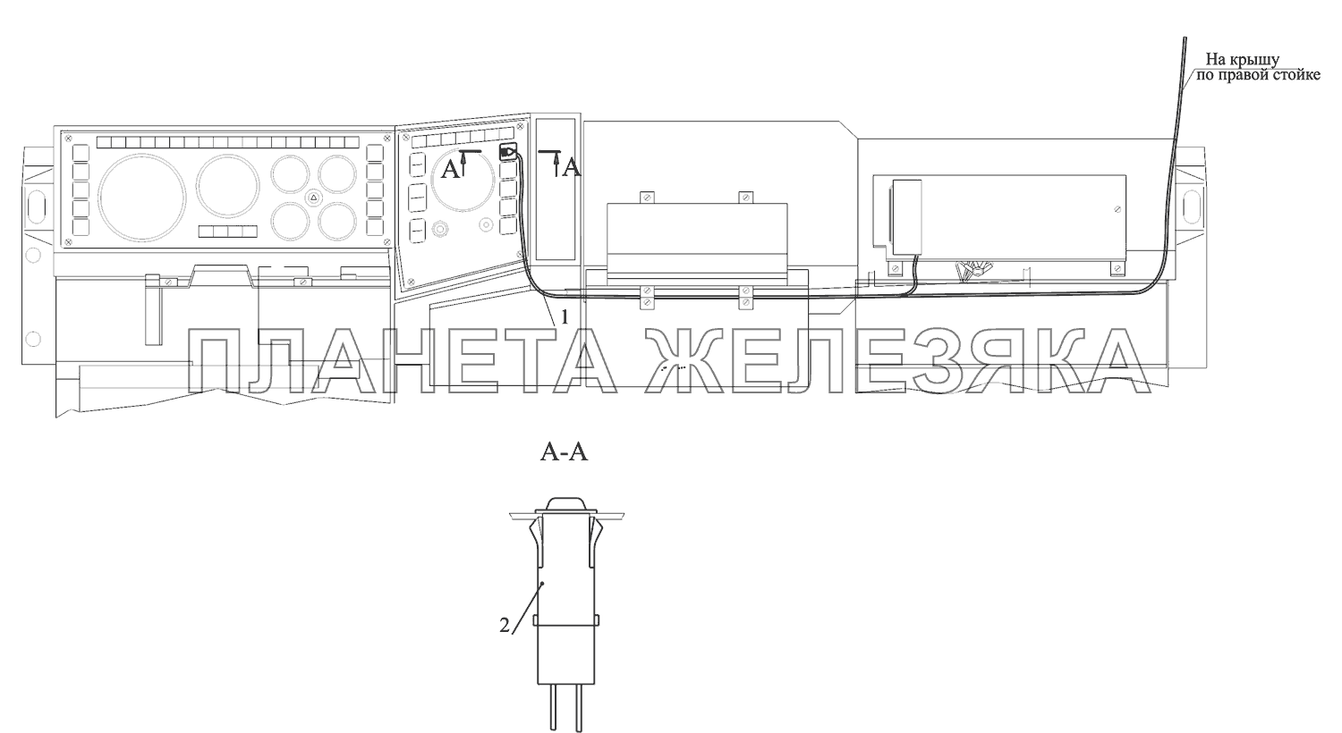 Установка выключателя фары искателя  4370-3700112-002 МАЗ-437041 (Зубренок)