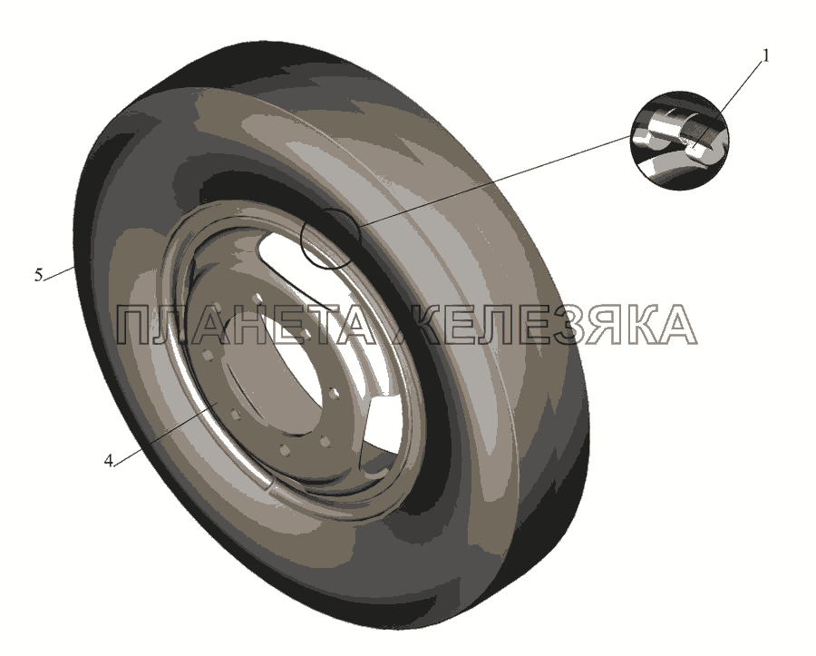 Колесо и шина 457041-3101011(-010) МАЗ-437043 (Зубренок)