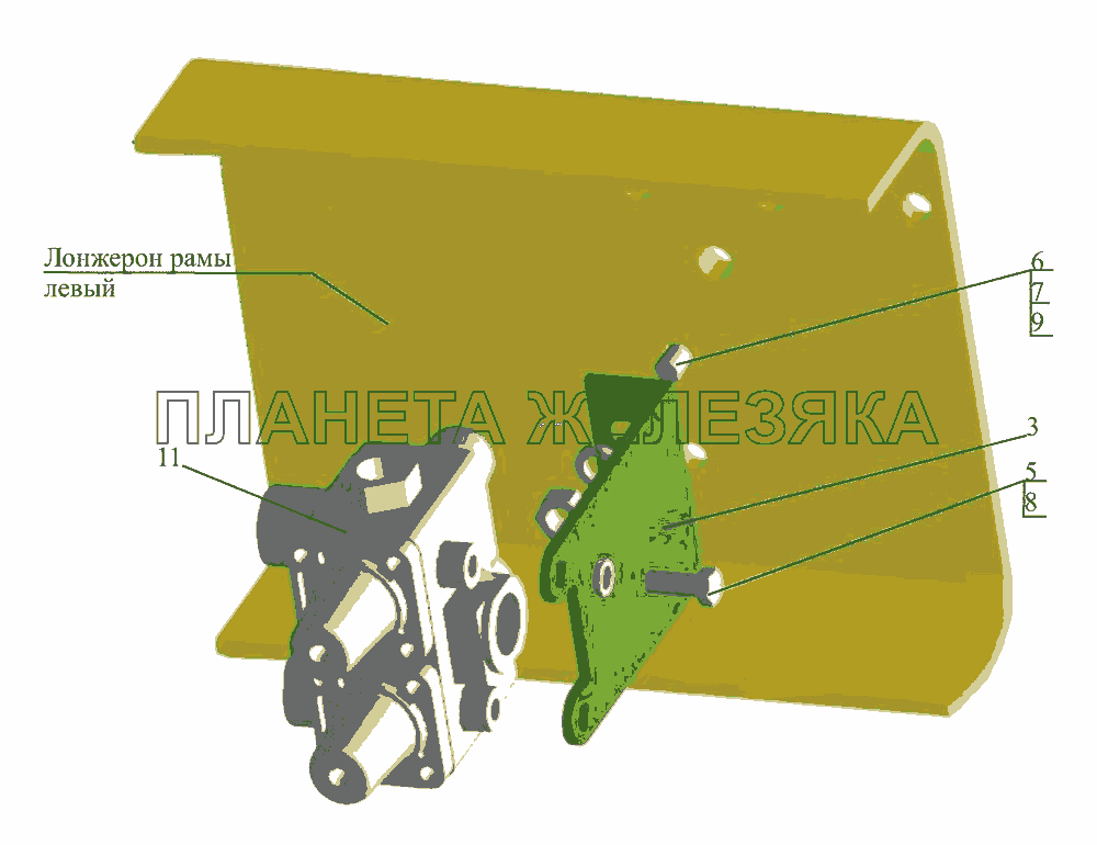 Крепление клапана четырехконтурного 6430-3515002 МАЗ-437043 (Зубренок)