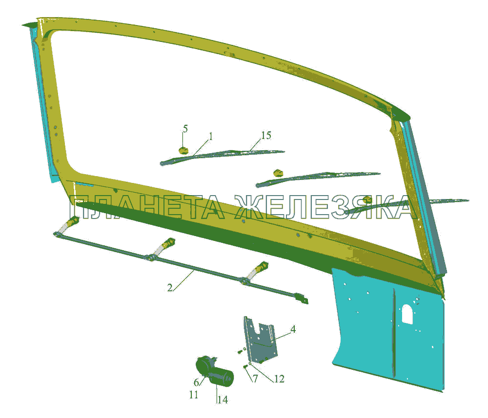 Установка стеклоочистителя 64221-3700041-010 МАЗ-437043 (Зубренок)